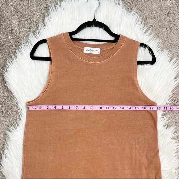 Carly Jean Los Angeles CJLA Playa Heather Cotton Mini Dress in Amber NWOT - Picture 5 of 7